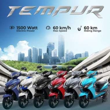 Tempur electric motorcycles in six colours